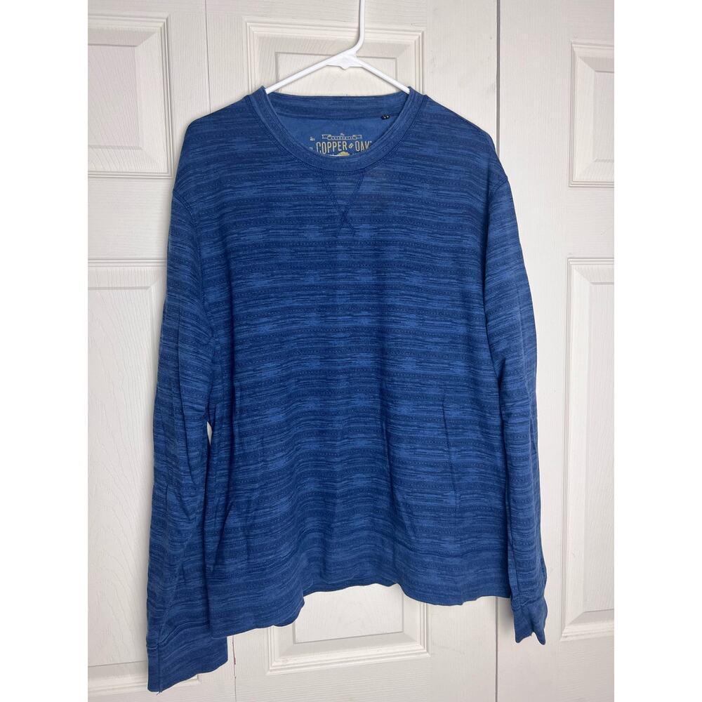 Copper & Oak Men's Long Sleeve Crew Neck Blue Pullover Shirt Size XL